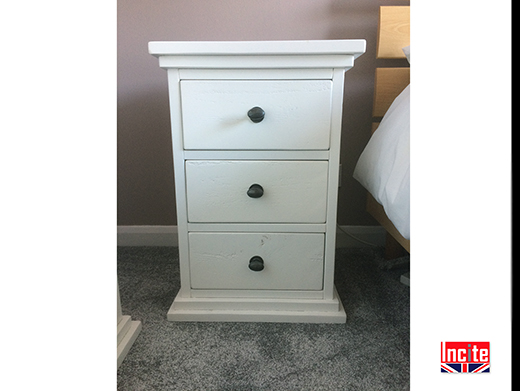 Painted Solid Wooden Bedside Cabinet