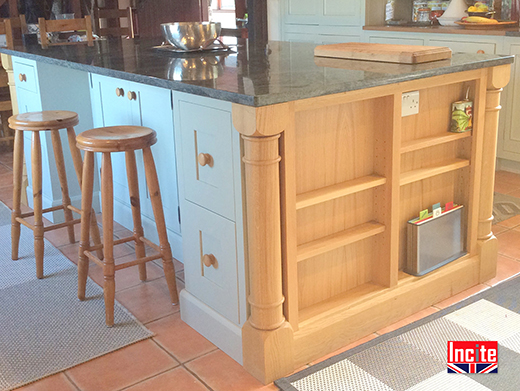 Made to Measure French Gray Painted Oak Kitchen Island