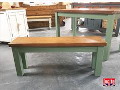Solid Plank Pine Bench with Painted Legs