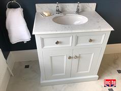Custom Made Painted Oak Bathroom Sink Unit