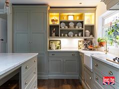 French Gray Country Hand Painted Custom Made Kitchen