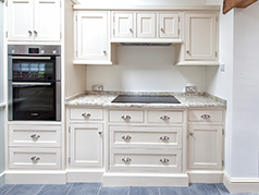 Custom Made Hand Painted Oak Kitchen, Pointing and Mizzle Painted Kitchen