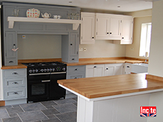 Painted Shades of Grey and Oak Kitchen