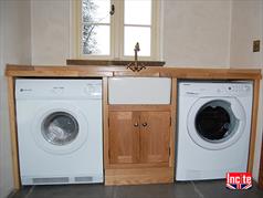 Solid Oak Handmade Cabinets for Fitted Utility Room