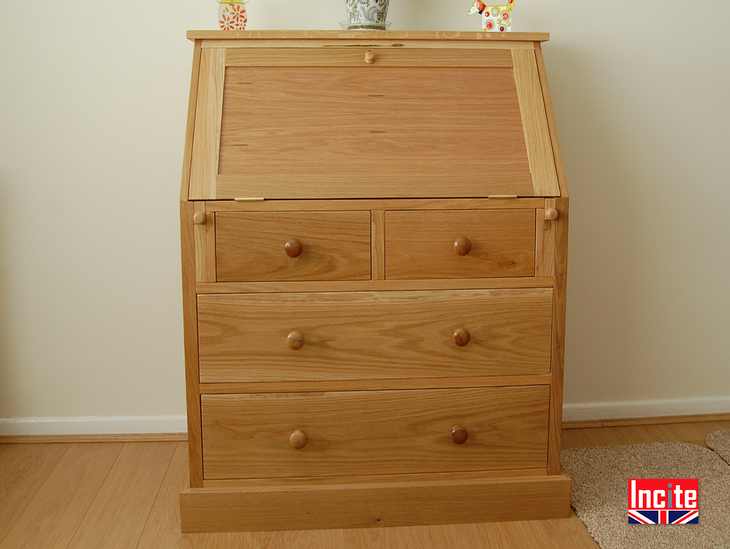 Custom British made American Oak Bureau by incite