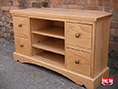 Oak Television Cabinet with Drawers