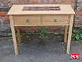 Oak Console Table with Mosaic Inlay