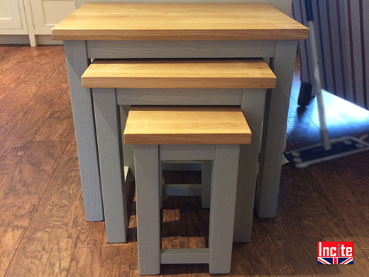 Painted and Solid Oak Stacking Tables