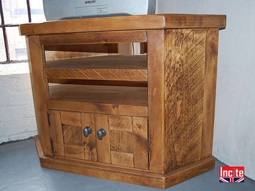 Handcrafted Solid Rustic Plank Pine TV Cabinet