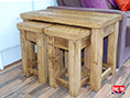 Chunky Pine Wide Nest of 3 Tables
