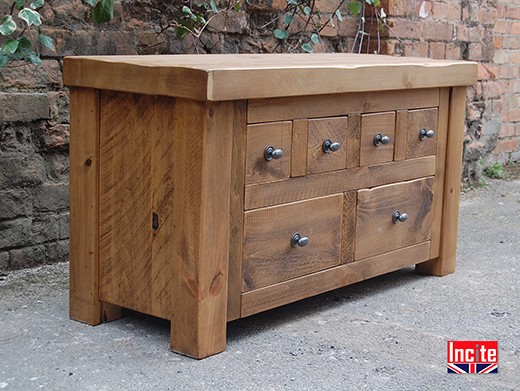 Rustic Pine TV and Media Cabinet