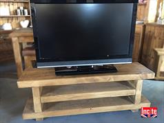 Solid Plank Open Beam TV Bench