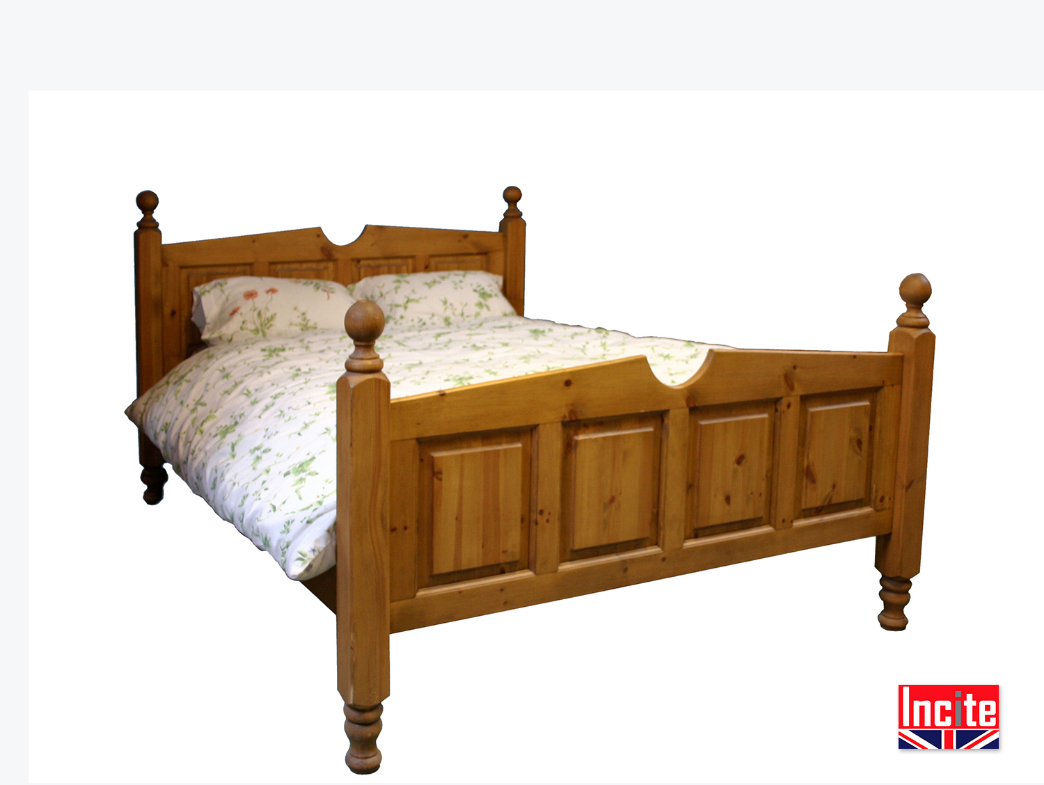 Farmhouse Solid Pine Bed HandmadeIncite Interiors Derby.