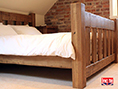 Rustic Oak Slat Bed Natural Waxed