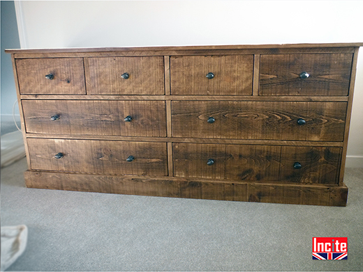 Solid Pine Rustic 8 Drawer Chest