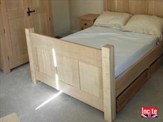 Natural Oak Panelled Bed