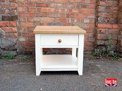 Handmade Painted Lamp Table With Oak Top