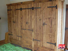 Rustic Plank Wardrobes and Drawer Combination 