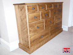 Solid Plank Pine Merchants Chest of Drawers