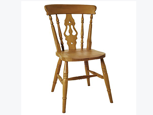 Beech High Back Solid Seat Wooden Dining Chair 