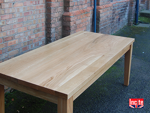Solid Oak Table with Tapered Legs