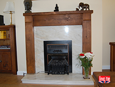 British Handmade Rustic Chunky Plank Pine Gothic Fire Surround Bespoke Made To measure Custom Made, Solid Wooden Furniture By Incite Interiors Derbyshire, Oak, Walnut, Beech, Pine And Painted wooden Bedroom, Lounge, And Dining, Office, Hall And Kitchen Furniture