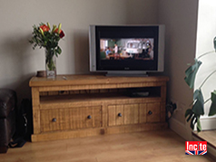 Chunky Plank Units For All Your Media Equipment Custom Made Rustic Chunky Plank Pine TV And Media Storage Units Made to Order to your requirements Derbyshire
