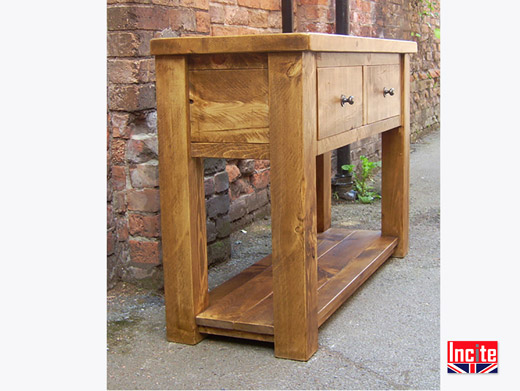 Solid Plank Pine Console Table 