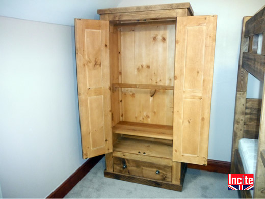 Rustic Wardrobe with Drawers