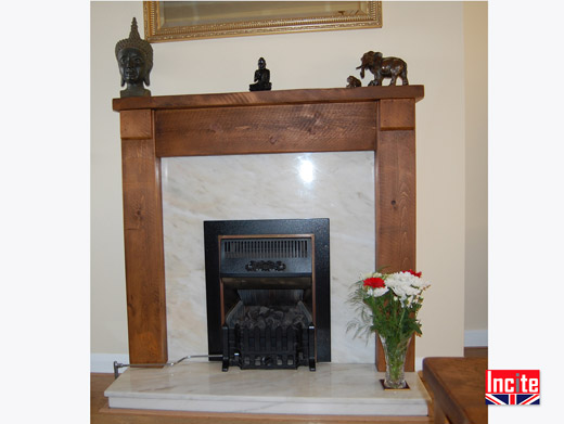 Rustic Plank Pine Fire Surround