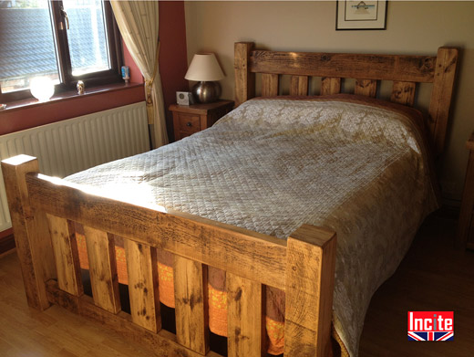 Solid Chunky Pine Wooden Slat Bed
