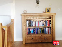 Chunky Plank Pine Bookcase with drawers handmade