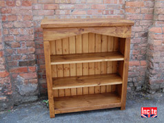 Rustic Pine Arched Bookcase 