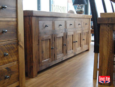 Rustic Plank Pine Sideboard With 3" Top handmade