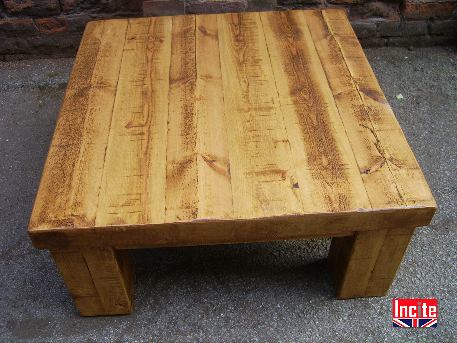 Handcrafted Solid Plank Pine Coffee Table By Incite Derby