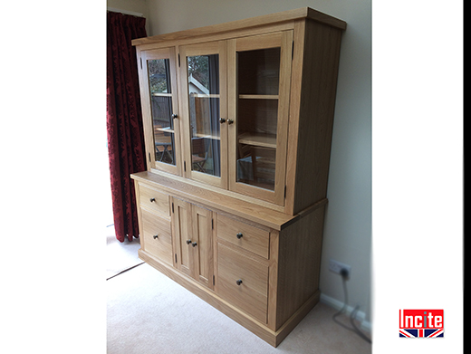 Handcrafted Oak Glazed Dresser