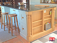 Custom Made French Gray Painted Oak Kitchen Island