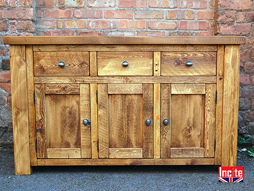 British Handmade Plank Pine Sideboard