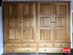 Oak Wardrobe with Raised Fielded Panelled Door Detail