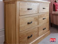Custom made bespoke oak chest of drawers 