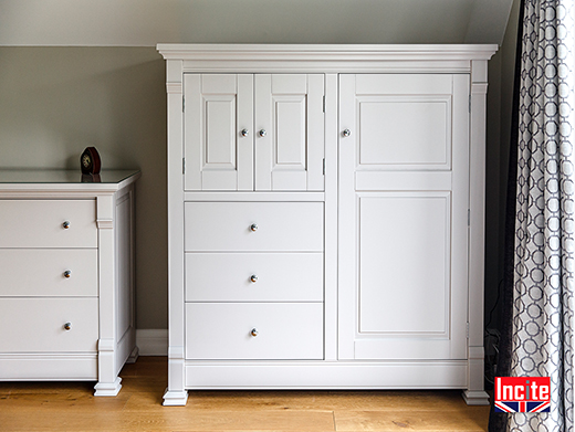 Bespoke Painted Oak Gentleman's Wardrobe