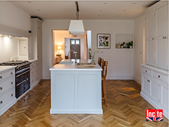 Lamproom Grey and Ammonite custom kitchen derbyshire