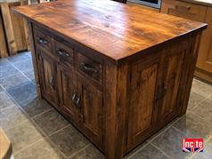 Rustic Plank Kitchen Island Cupboard