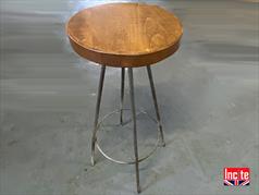 Industrial Rustic Plank Metal Legged Bar Stool