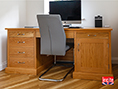 Custom Made Oak Double Pedestal Desk