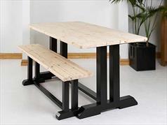 Painted II Frame Base Solid Pine Top Table