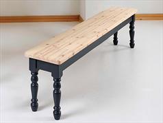 Solid Pine Bench with Painted Turned Legs