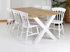 Painted Crossed Legged Table with Solid Oak Top