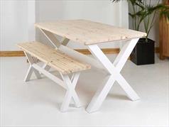 Painted Crossed Legged Pine Dining Table