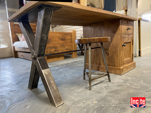 Industrial Style Solid Wooden Desk